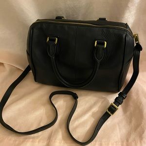 J.Crew Classic Mini Shelby Black Leather Satchel